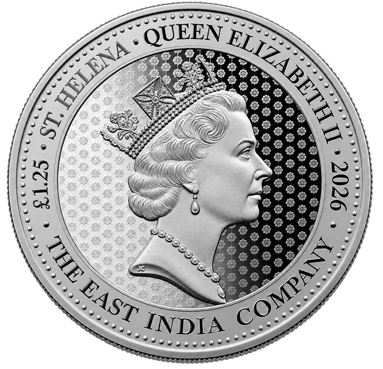 St. Helena Silver Rose Crown Guinea 1.25 oz