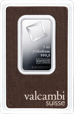 Valcambi Suisse 1 oz Palladium Bar