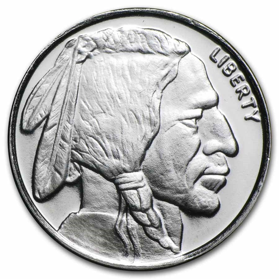 One-ounce Buffalo design silver round