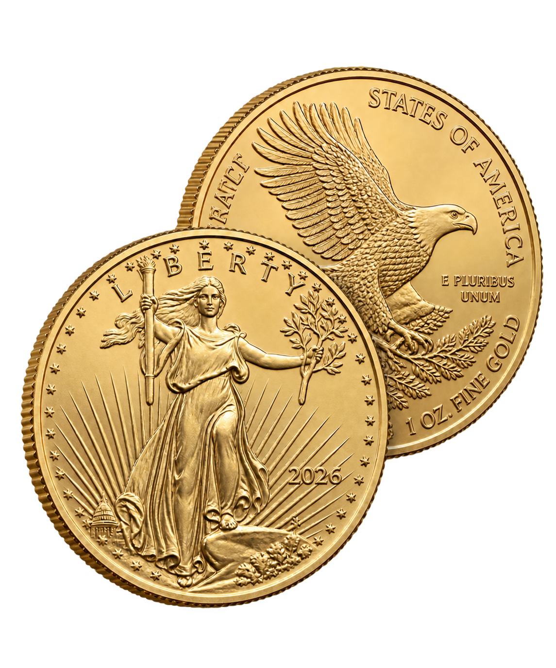 Two American Gold Eagle coins available through Limitless Metals in Los Angeles