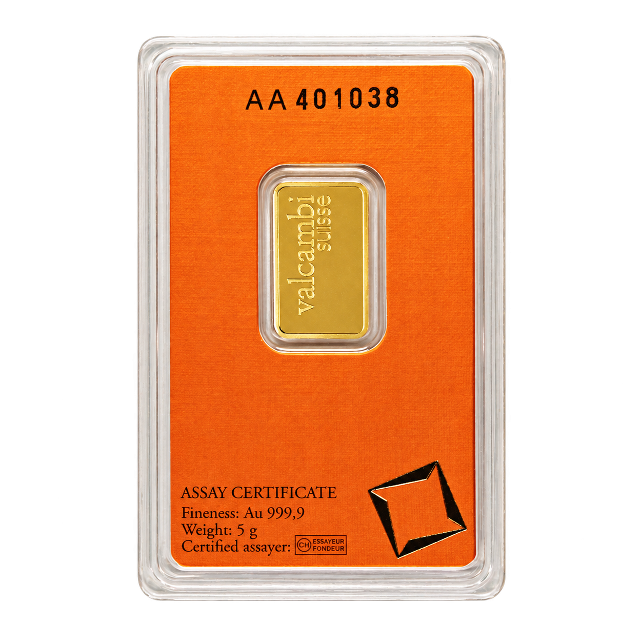 Valcambi 5 gram Gold Bar