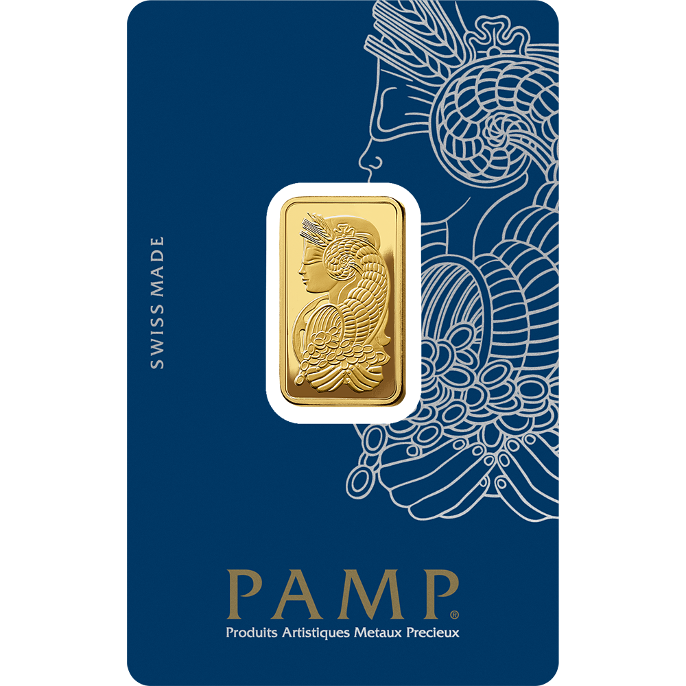 PAMP Lady Fortuna 10 gram gold bar in CertiPAMP packaging